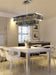 MIRODEMI® Black rectangle kitchen island chandelier. Lighting for dining room.