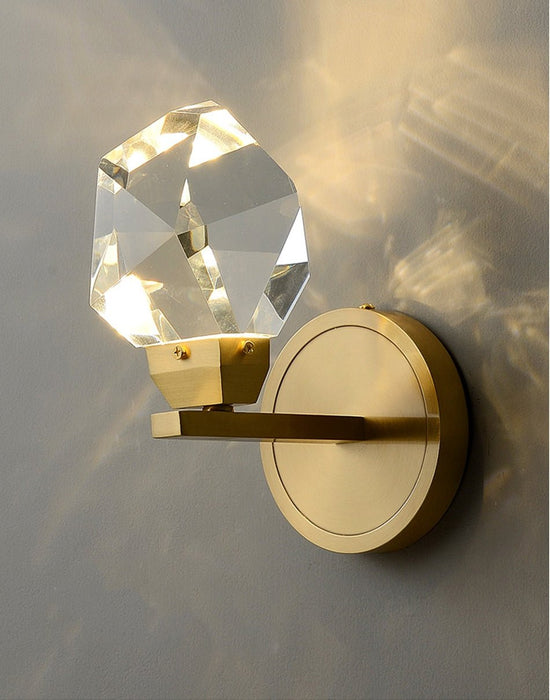 MIRODEMI® Gold Minimalist Diamond Design Crystal Led Wall Sconces Warm White (2700-3500K)