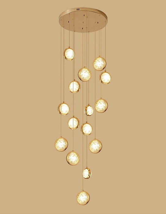 MIRODEMI® Hanging crystal light fixture for staircase, living room, lobby, stairwell