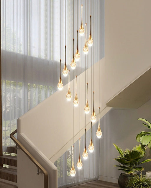 MIRODEMI® Spiral design staircase chandelier, bedroom, bath, kitchen island, stairwell 20 Lights / Warm Light 3000K / Dimmable