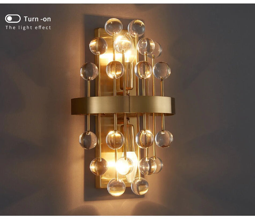 MIRODEMI® Wall light fixture with round crystals
