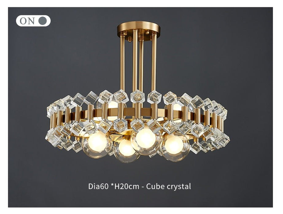 MIRODEMI® Modern drum colorful crystal LED Chandelier for living room, dining room image | luxury lighting | colorful lamps