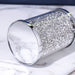 Silver Crushed Diamond Glass Three Glass Canister Set on a Tray