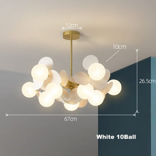 MIRODEMI® Multicolored Flower-Branch Shaped Chandelier White 10Ball / Cool Light