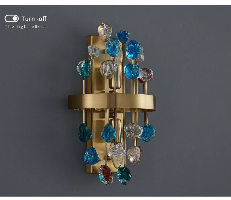 MIRODEMI® Wall light fixture with colorful crystals