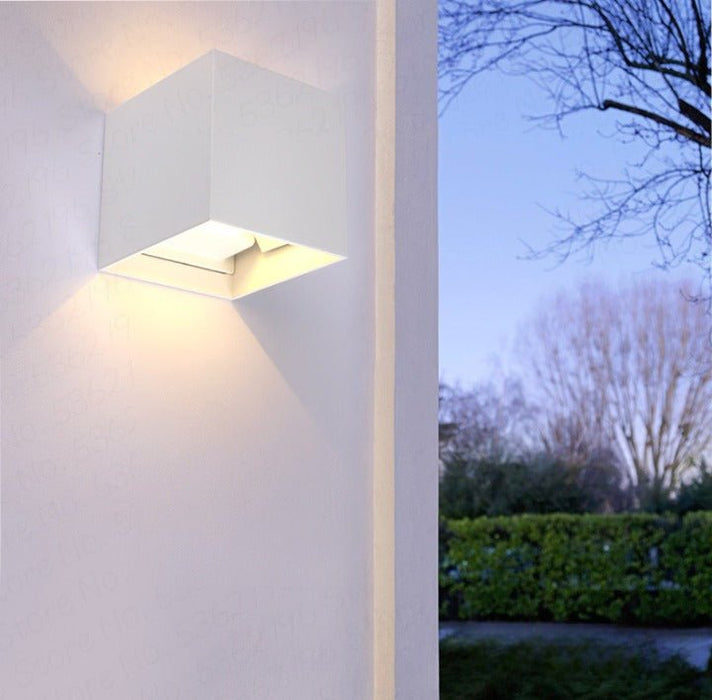 MIRODEMI® Black/White Outdoor Waterproof Aluminum Cube Shape LED Wall Lamp For Garden W3.9*D3.1*H3.9" / Warm white / White