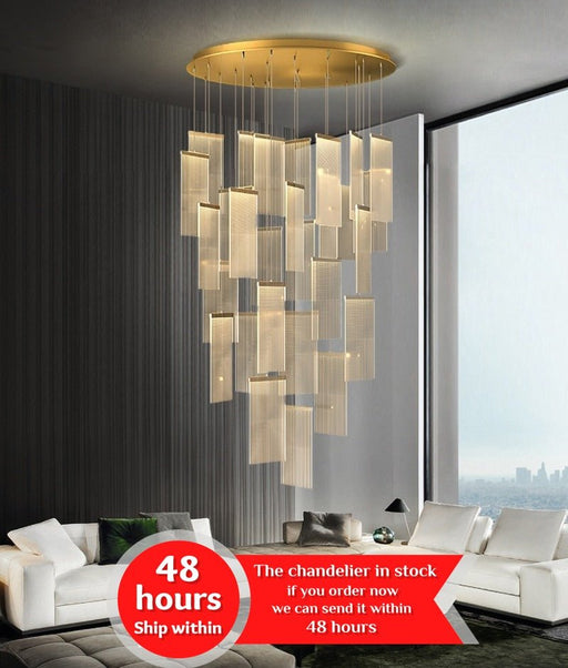 MIRODEMI® Luxury modern LED chandelier for staircase, lobby, living room, stairwell image | luxury lighting | luxury lamps