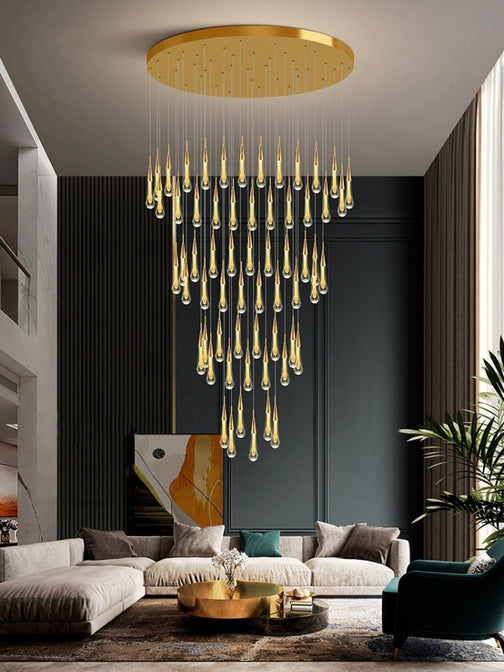 MIRODEMI® Long hanging crystal lamp for luxury living room, staircase, dining room, stairwell image | luxury lighting