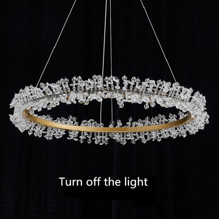 MIRODEMI® Modern LED circle gold crystal chandelier