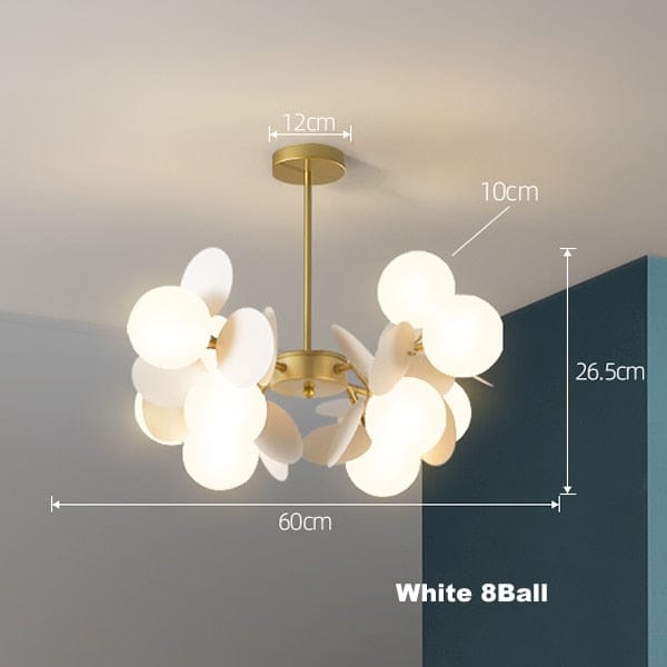 MIRODEMI® Multicolored Flower-Branch Shaped Chandelier White 8Ball / Cool Light
