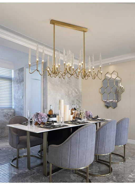 MIRODEMI® New modern gold rectangle crystal chandelier