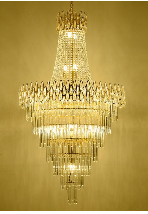 MIRODEMI® Gold crystal chandelier for living room, staircase, lobby, stairwell