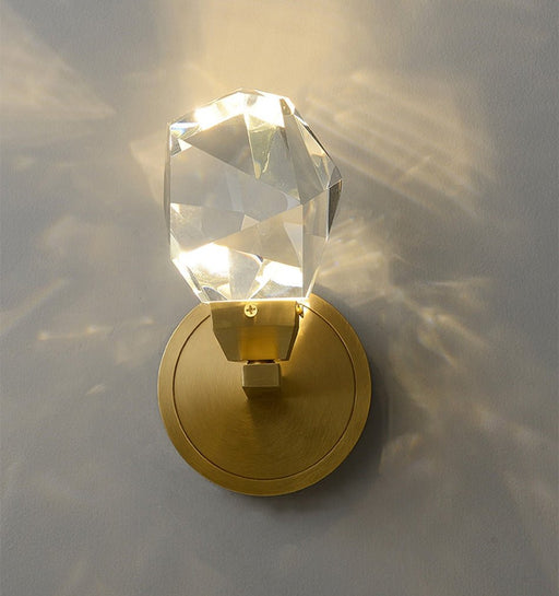 MIRODEMI® Gold Minimalist Diamond Design Crystal Led Wall Sconces
