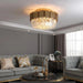 MIRODEMI® Round gold crystal chandelier for ceiling 24” / Warm light (3000K) / Gold