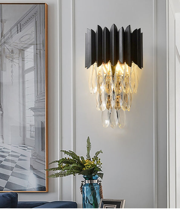 MIRODEMI® New modern luxury black crystal sconce