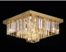 MIRODEMI® Contemporary gold square chandelier for master bedroom, living space.