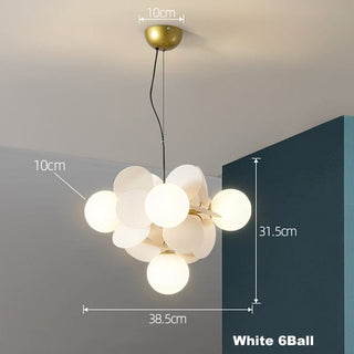 MIRODEMI® Multicolored Flower-Branch Shaped Chandelier White 6Ball / Cool Light