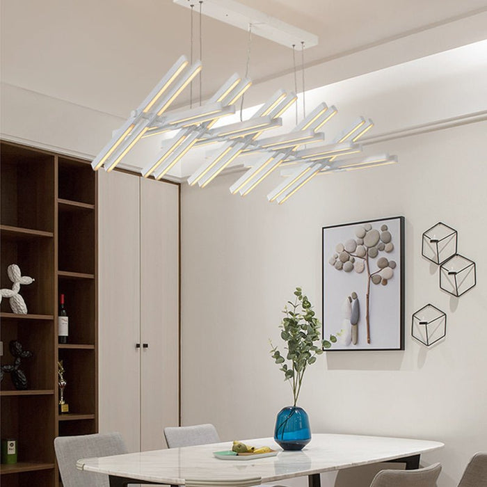 Mirodemi® Black/White Art LED Pendant Lighting For Living room, Dining room, Bar 30 Lamps - L57.1*W18.5" / Dimmable / White