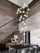 MIRODEMI® Hanging modern crystal lamp for staircase, living room, stairwell 26 Lights / Cool light
