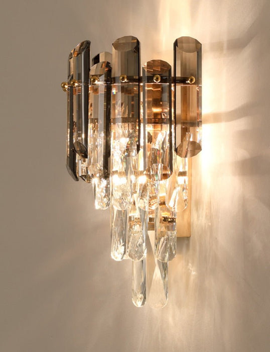 MIRODEMI® Smokey gray crystal wall lamp for room