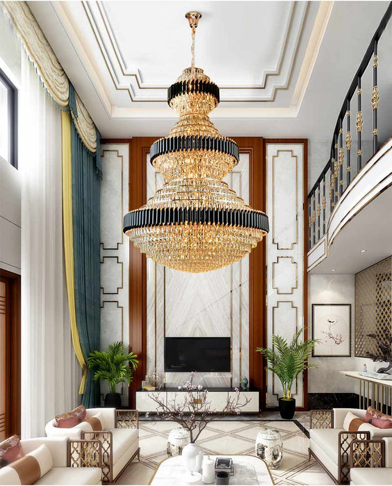 MIRODEMI® Top luxury Staircase Chandelier for lobby, staircase, living room, stairwell 39.4'' / Warm Light 3000K