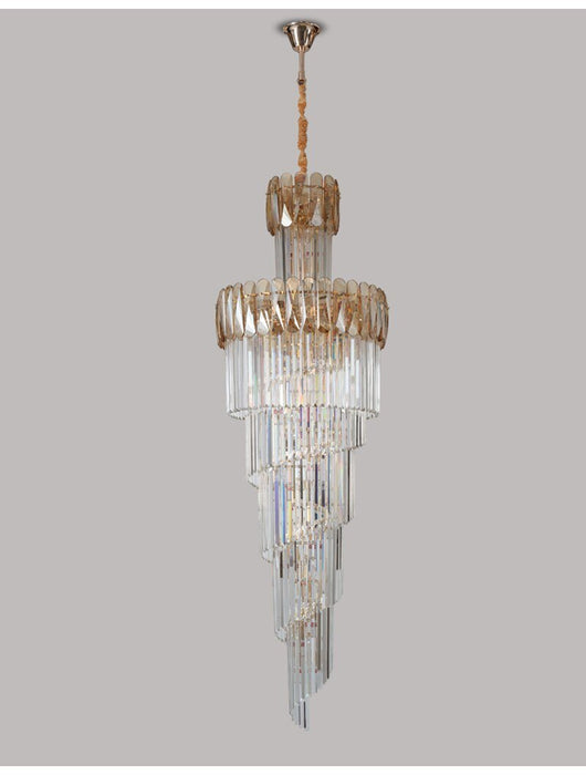 MIRODEMI® Spiral crystal chandelier for staircase, living room, lobby, stairwell