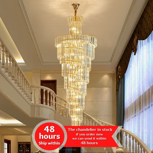 MIRODEMI® Luxury modern crystal chandelier for staircase, hall, lobby, stairwell image | luxury lighting | luxury chandeliers