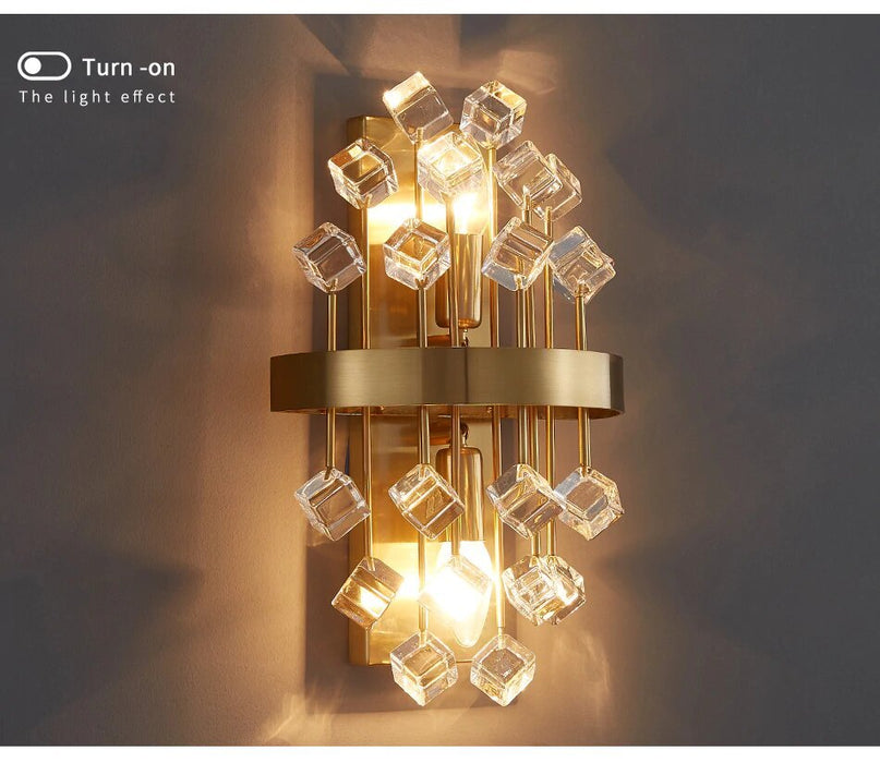 MIRODEMI® Wall light fixture with cube crystals