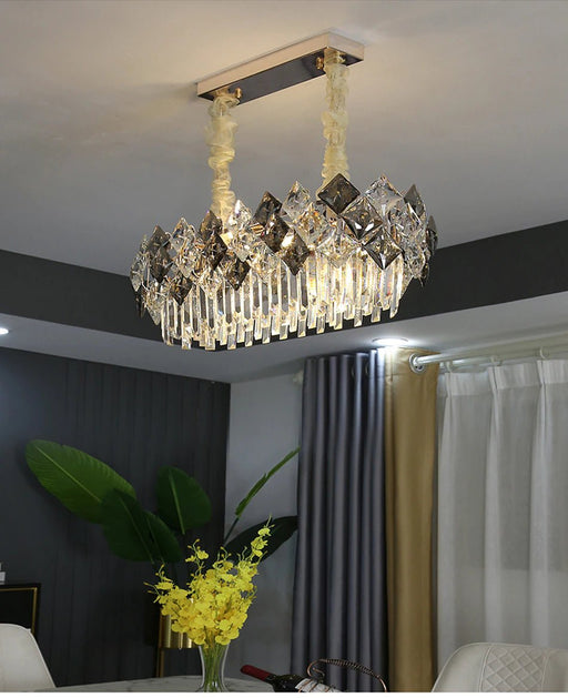 MIRODEMI® Gold rectanle crystal mosaics lighting fixture for living room, bedroom