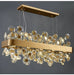 MIRODEMI® Luxury rectangle gold crystal chandelier 35.5'' / Warm light (3000K)