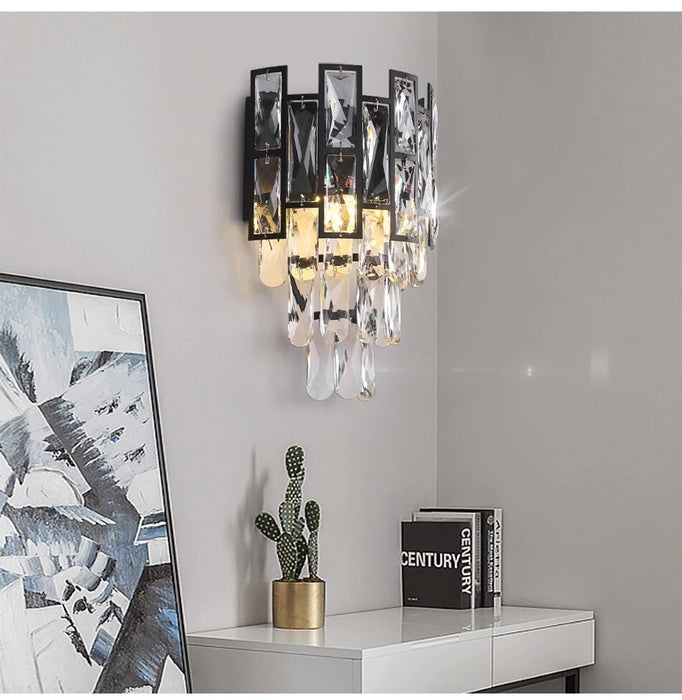 MIRODEMI® Black crystal wall lamp
