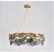 MIRODEMI® Drum gold design glass light fixture Smoke gray / 23.5'' / Warm light (3000K)/ Dimmable