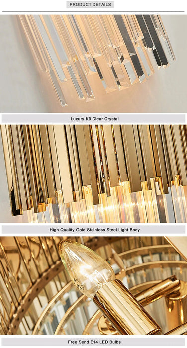 MIRODEMI® Modern gold/silver LED wall sconce with creative design