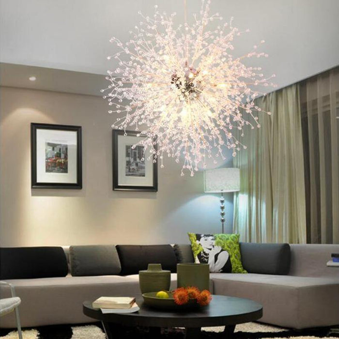 MIRODEMI® 32" Modern crystal chandelier in shape globe Warm light (3000K)