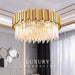 MIRODEMI® Modern luxury drum gold crystal round chandelier 40" / Warm light (3000K)