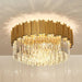 MIRODEMI® Savona | Elegant Round Gold Crystal Ceiling Chandelier 32” / Cool light (6000K) / Black