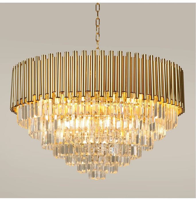 MIRODEMI® Luxury gold crystal lamp for living space, bedroom, dining room. 15.8'' / Warm Light / Dimmable