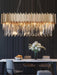 MIRODEMI® Rectangle gold modern chandelier for dining room 40’’ / Warm light (3000K)