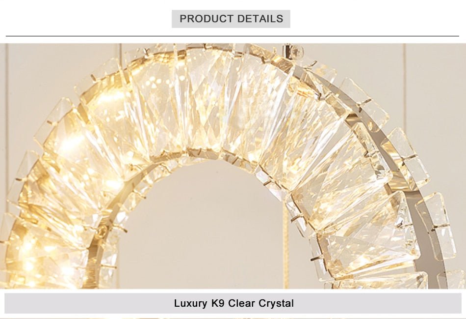 MIRODEMI® Hanging LED crystal lamp for staircase, lobby, living space, stairwell