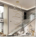MIRODEMI® Large ring stainless steel light fixture for living room, hall, staircase, foyer, stairwell