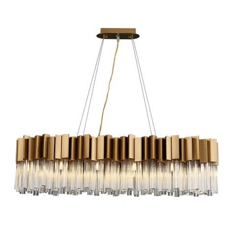 MIRODEMI® Modern crystal gold chandelier in rectangle form