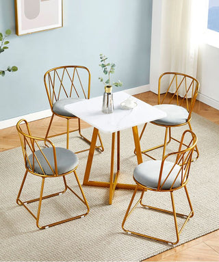 Gold/Black Wrought Iron Light Luxury Backrest Chair image | luxury furniture | luxury chairs | unique furniture | home decor