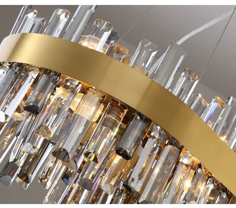 MIRODEMI® Modern oval luxury brushed chandelier
