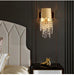 MIRODEMI® Modern crystal gold wall lamp for bedside