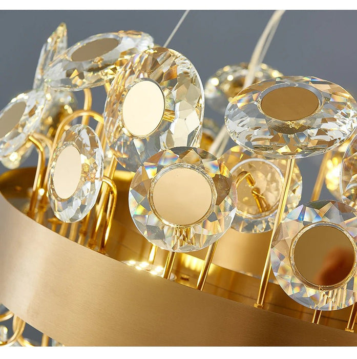 MIRODEMI® Luxury rectangle gold crystal chandelier