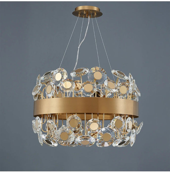 MIRODEMI® Luxury black/gold crystal chandelier Gold / 23.6'' / Warm light (3000K)