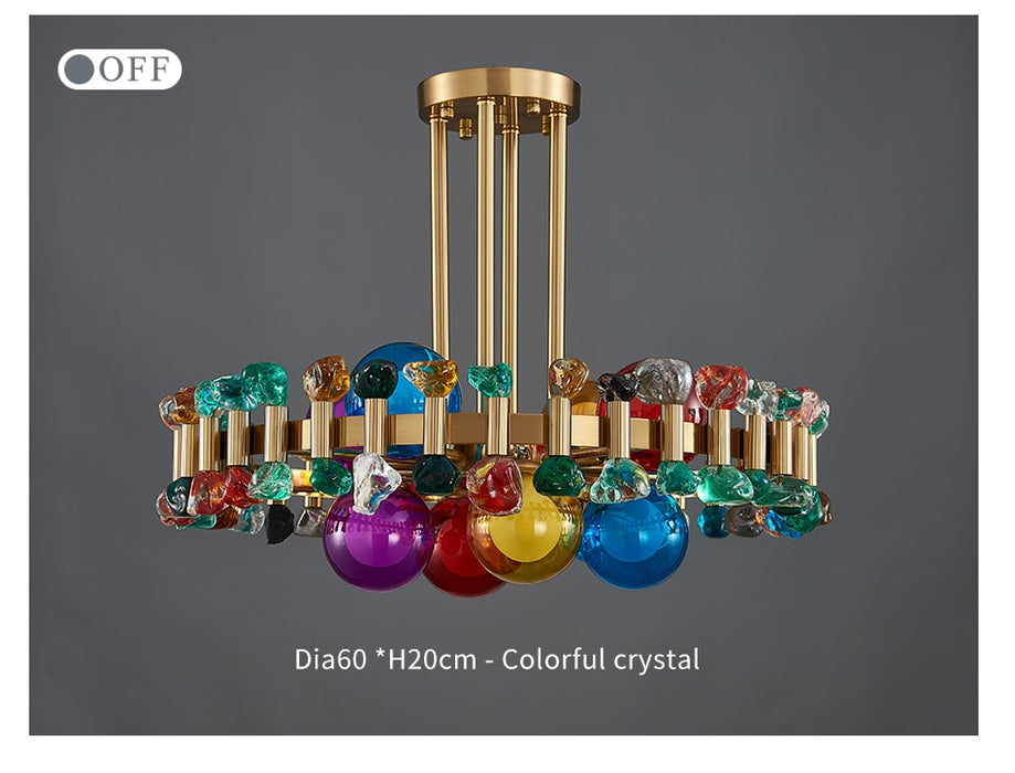 MIRODEMI® Modern colorful crystal LED Chandelier for living room, dining room