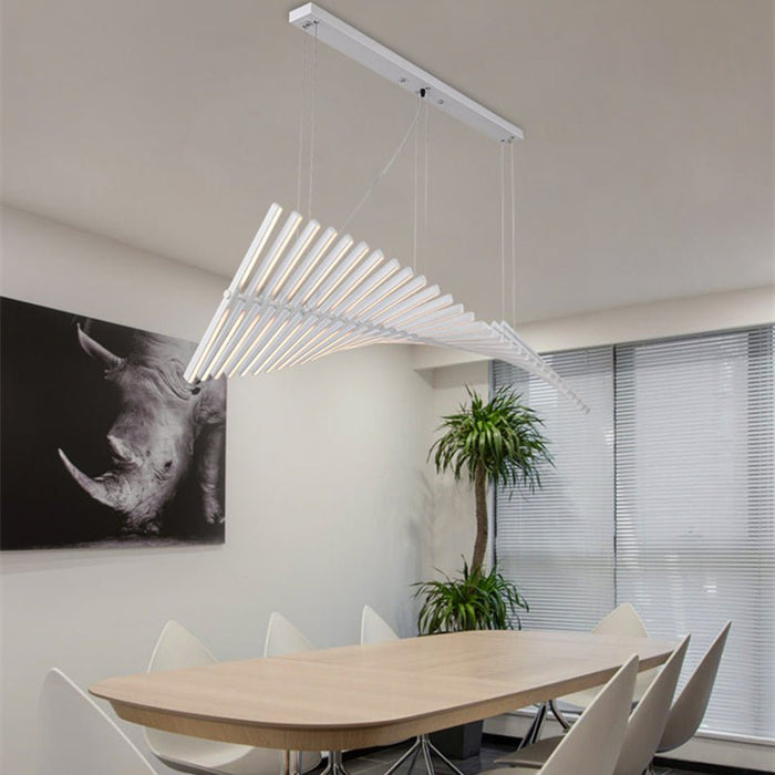 Mirodemi® Black/White Art LED Pendant Lighting For Living room, Dining room, Bar 20 Lamps - L38.2*W18.5" / Dimmable / White