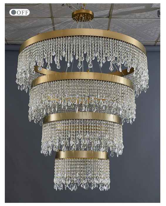 MIRODEMI® Luxury Crystal led chandelier for staircase, lobby, living room, stairwell