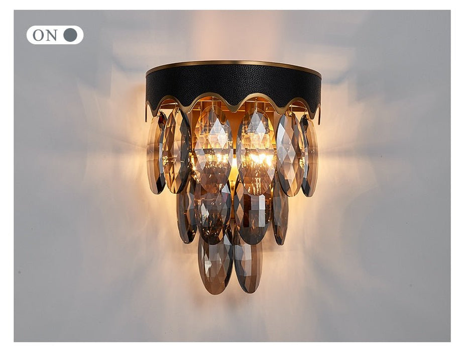 MIRODEMI® New Black crystal wall lighting for home